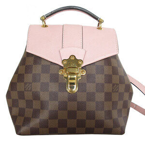 Louis Vuitton Damier Clapton Backpack Canvas Leather Brown Pink Gold